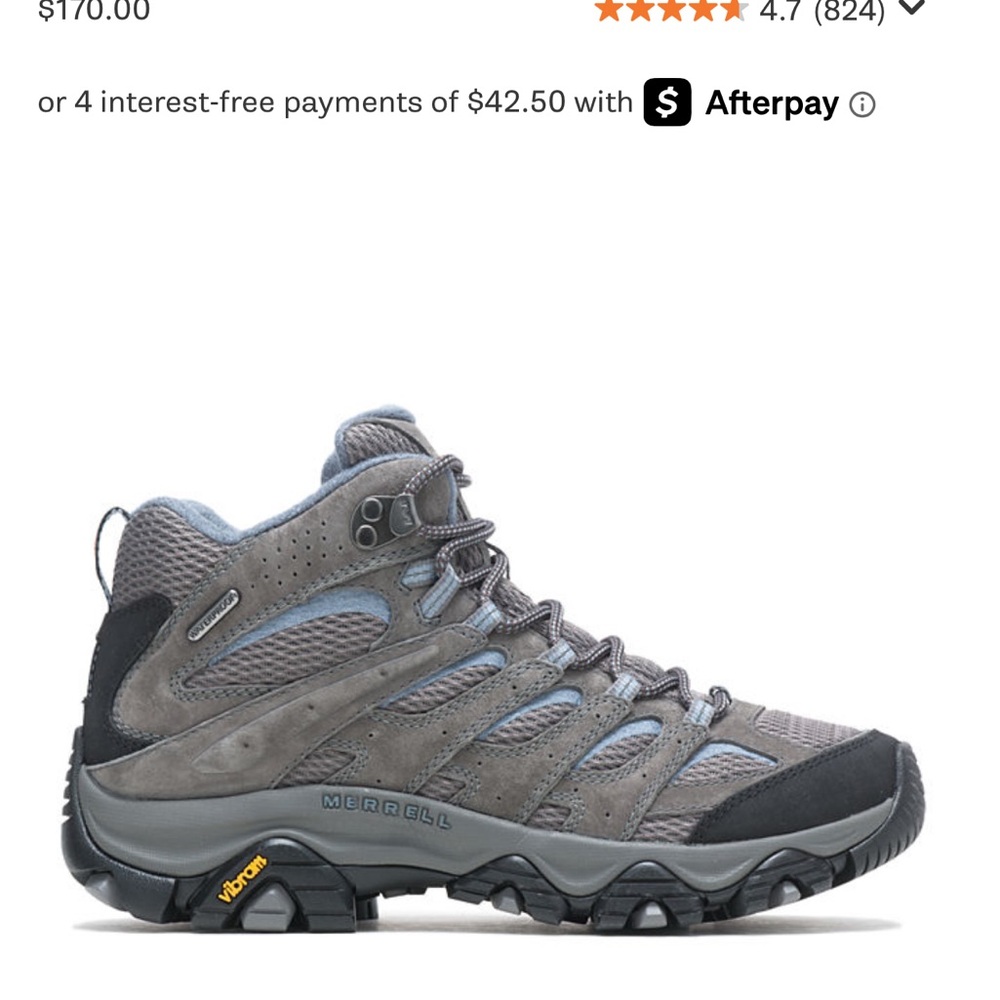 Merrell Gray and Black Athletic Shoes